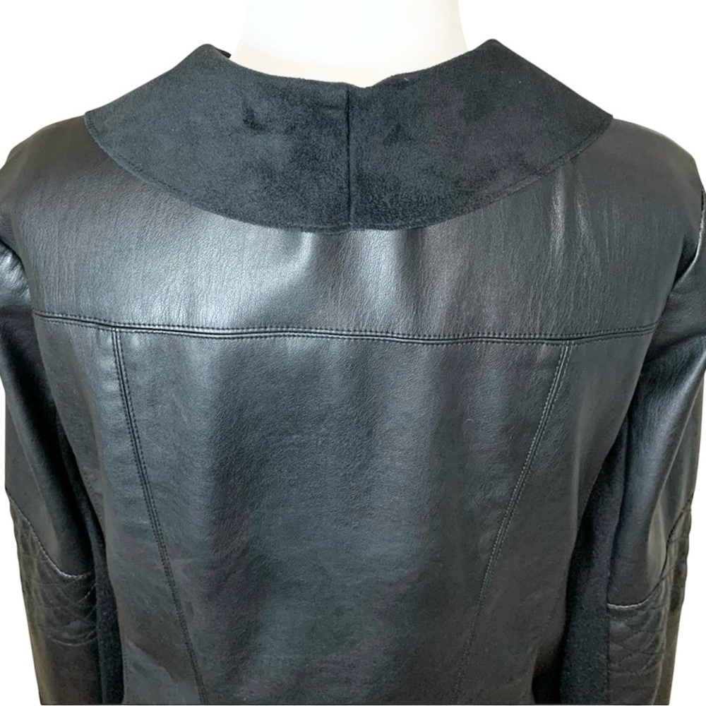 ALFANI Faux Leather and Suede Feel Waterfall Open Front Jacket - Picture 7 of 13